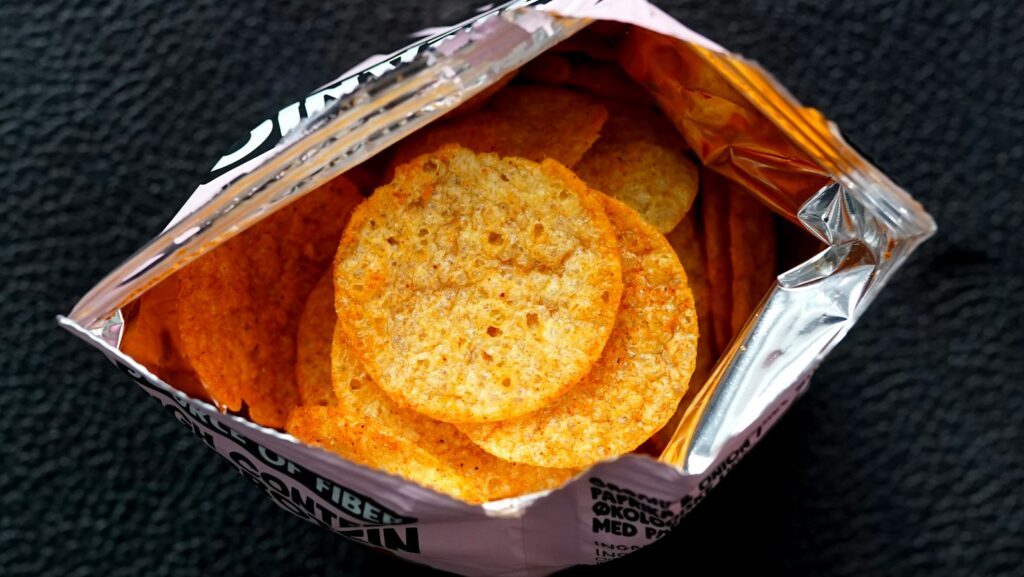 Half full packed of crisps