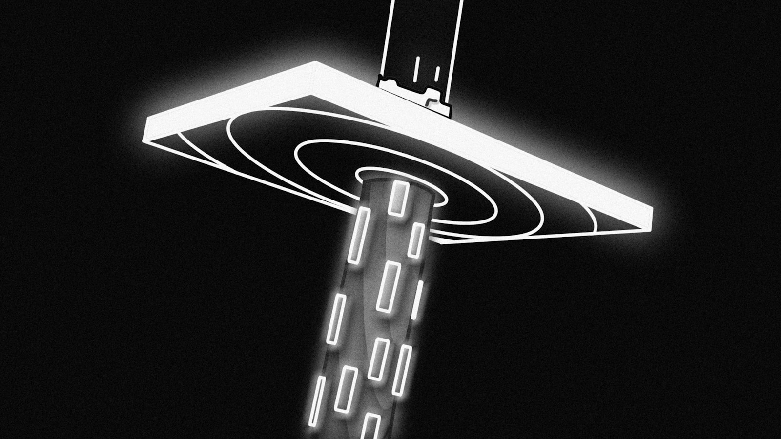 a black and white photo of a street light: generative AI