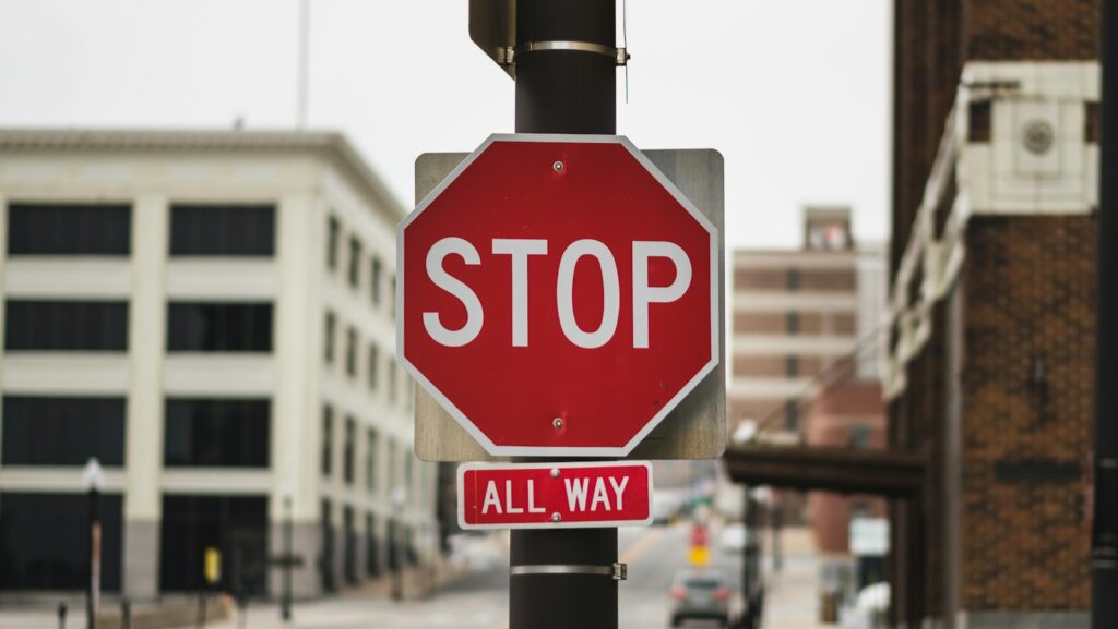 red stop sign, coaching