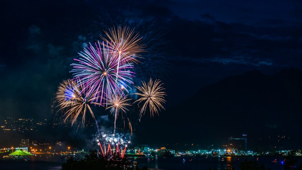 fireworks at night