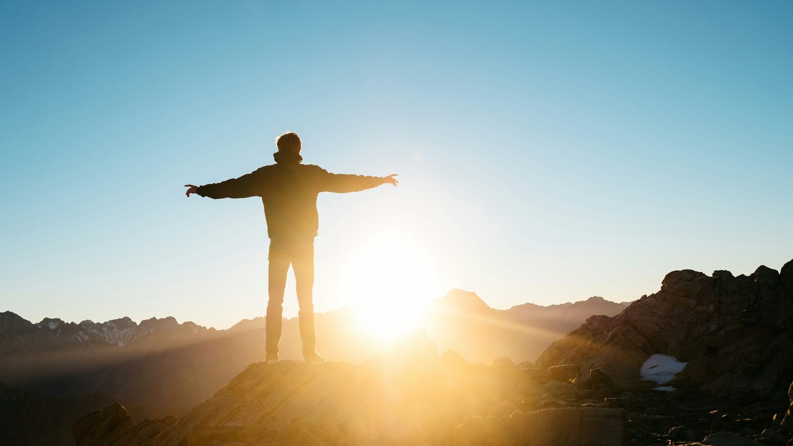 person standing on hill, boundaryless performance